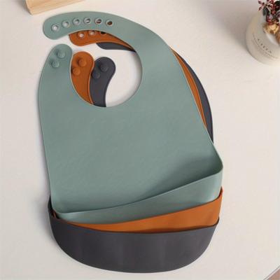 3pcs Unisex Colors Food Grade Silicone Baby Bibs