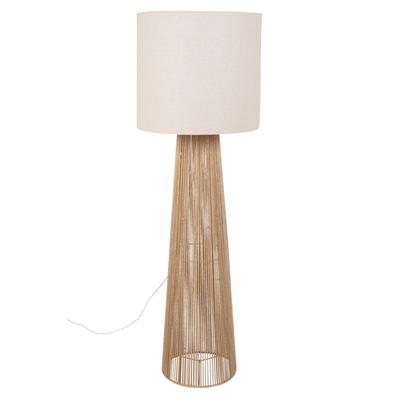 Stehlampe aus Papier mit Lampenschirmen aus recyceltem, beigem Polyester, H141cm