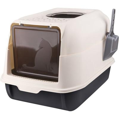 Katzentoilette mit Schaufel, Deckel und Klapptür, katzenklo mit Schaufel 36 x51 x 34 cm Für große Image