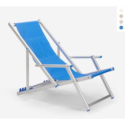 Beach And Garden Design - Sea Strandliegestuhl mit klappbaren Armlehnen aus Aluminium Riccione Gold Image