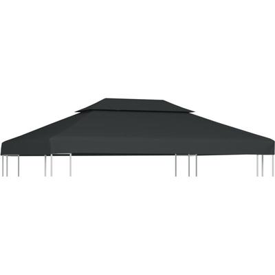 Dachplane für Pavillon mit Kaminabzug 310 g/m² 4×3 m Anthrazit