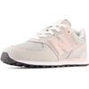 Sneaker NEW BALANCE "574", Gr. 37, rosa (hellgrau, rosa, silberfarben), Leder, Textil, sportlich, Schuhe