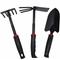 Choyclit - Lot de 3 outils de jardinage à main en acier inoxydable Noir