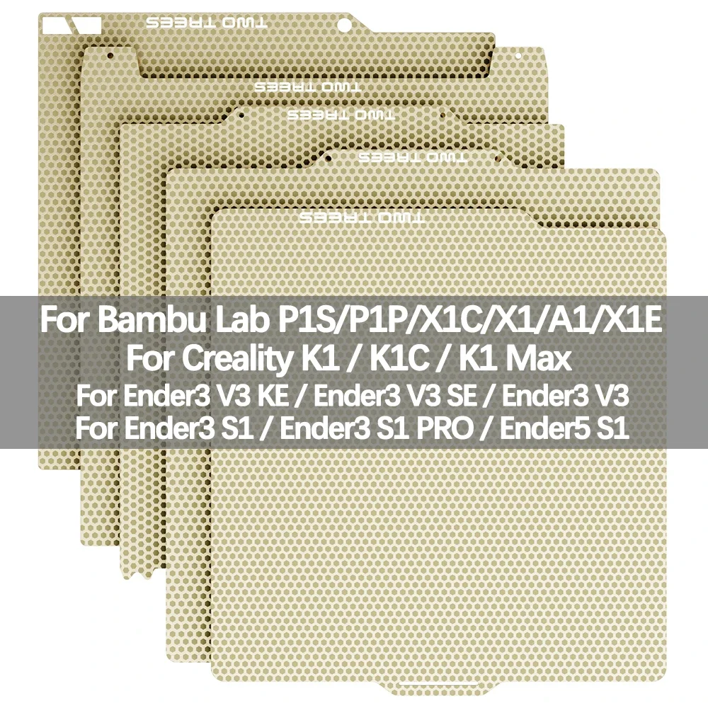 PEI Honeycomb Build Plate für Bambu Lab P1P/P1S/X1/X1C/X1E/A1 Doppelseitiges PEI Federstahlblech für Creality K1/K1C/K1 Max Image