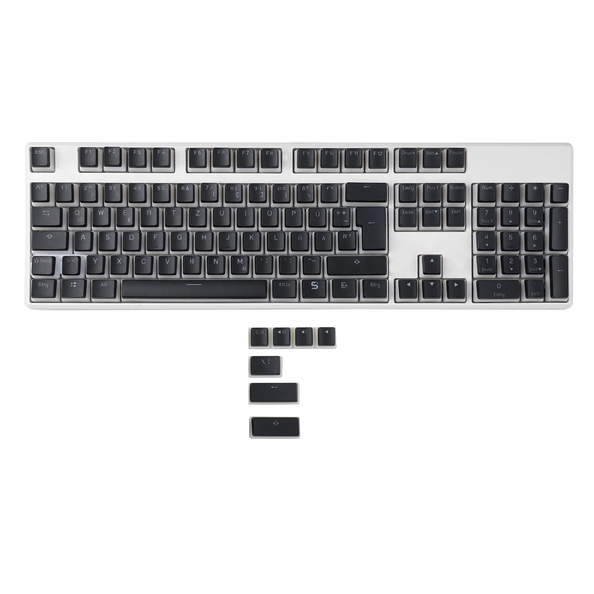 YMDK Pudding Deutsches ISO QWERTZ Double Shot PBT Shine Through OEM-Profil-Tastenkappen-Set, geeignet für mechanische MX-Switches-Tastatur Image