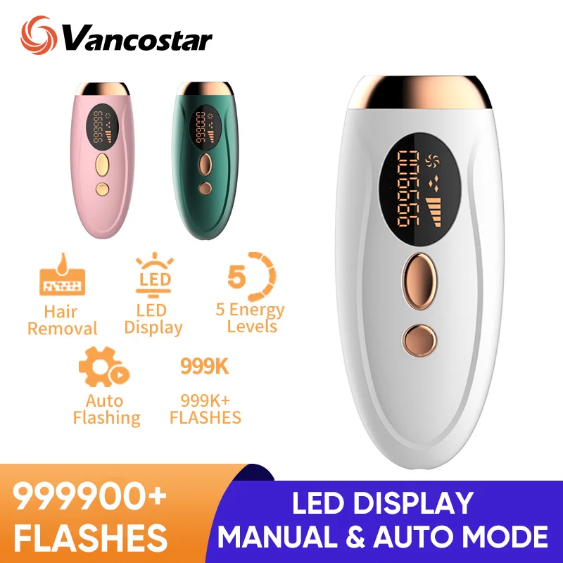 Vancostar 999900 Flash Laser Haar Entfernung für Frauen Männer Permanent Bikinis Trimmer Permanent Schmerzlos IPL Epilierer Kostenloser versand Image
