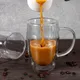 Doppelwandige Kaffee-Espresso tasse mit hohem Boro silikat glas Saft Milch hitze beständige