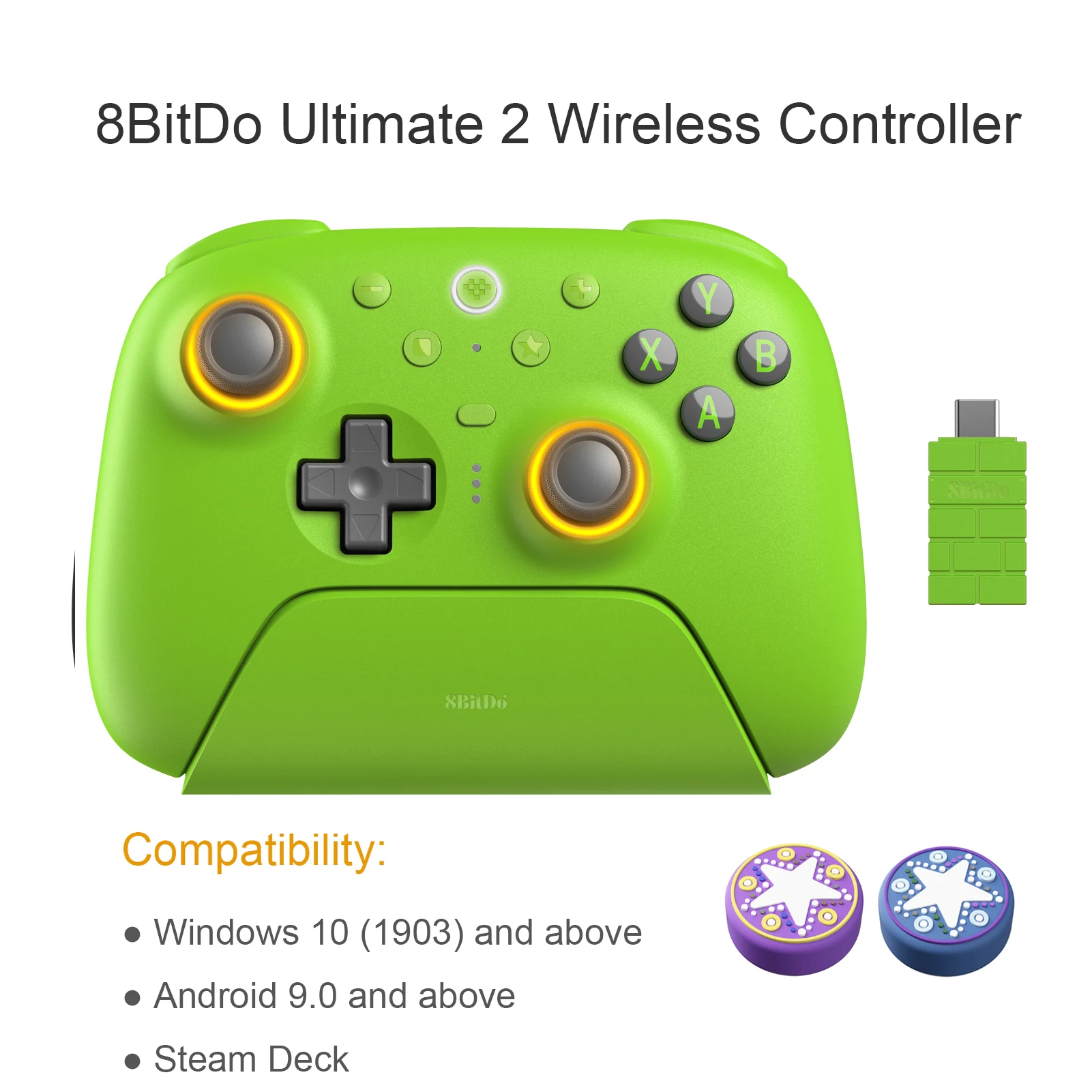 8BitDo Ultimate 2 Wireless 2.4G Game Controller Gamepad Joystick mit Ladestation für PC Windows Steam Android Game Zubehör Image