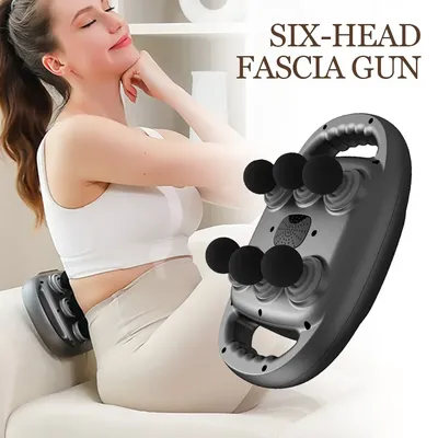 Six-head Fascia Gun High-Frequency Vibration Body Massage Gun Back and Waist Massager Massager Neck