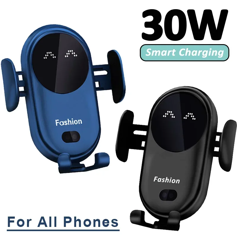 30 W automatische Klemmung Infrarot-Induktions-Auto-Wireless-Ladeständer für IPhone 11 12 13 Pro Max Samsung Galaxy S20 21 Plus Image