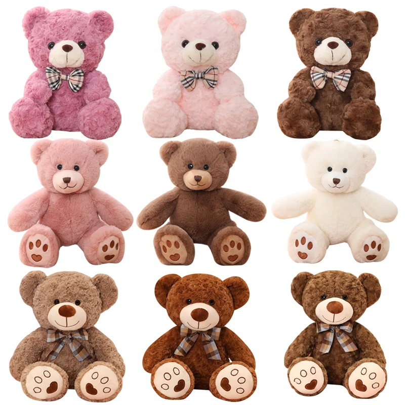 25/35 CM Kawaii Teddy Bear Peluche Cuscino Giocattoli Bel Arco-Nodo Orsi Giocattoli Farciti Bambole Animali Morbidi Regalo di Natale di San Valentino