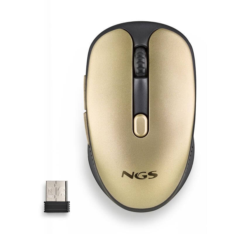Wireless Mouse Ngs Evo Rust Wiederaufladbare Batterie Bis Zu 1600 Dpi Gold Image