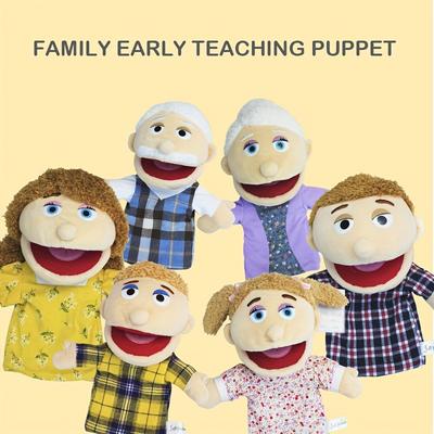 TEMU Family Hand Puppet Toy Plush Doll, School Early Education Parent-child Interaction Hand Puppet Doll Plush Toy, Birthday Gift Christmas, , Thanksgiving Gift