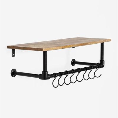 Jensin Wandgarderobe mit Regal aus Mangoholz und Stahl Mango-Holz - Sklum Image