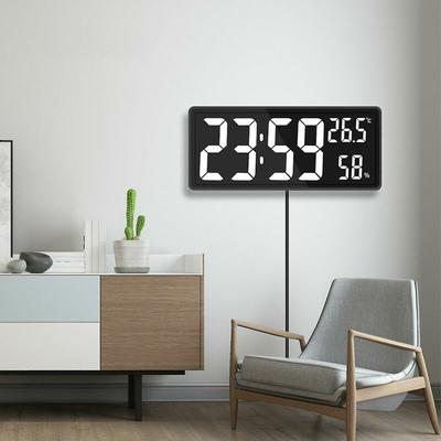 Digitale LED-Wanduhr, große Ziffernanzeige, weißes Innenbüro Image