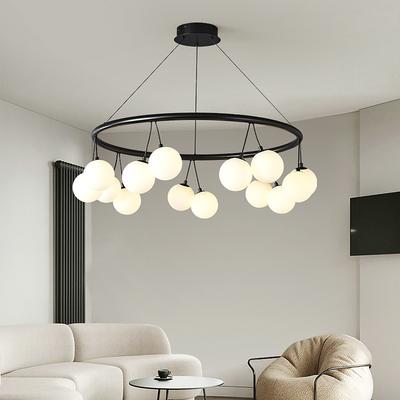 Chandelier Globle Design60/80cm Black Truck Wheel Pendant Light Round Kitchen Island Lamp for Dining Room Kitchen Bedroom Living Room Foyer Hallway Warm White110-240V