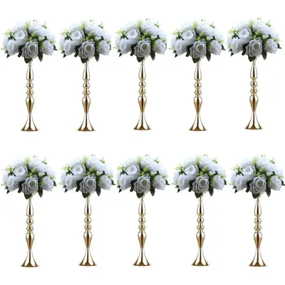 Vases for Centerpieces 10 Pcs Gold Vases Wedding Centerpieces for Wedding Party Dinner Centerpiece