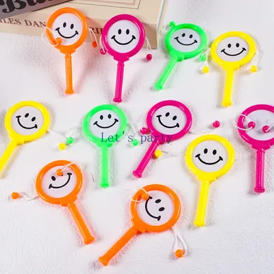 10Pcs Cute Mini plastic Handbell Rattle Drum Instrument Toys for Kids Birthday Party Favors Baby