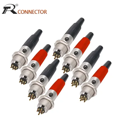 1set Mini XLR 3/4/5/6Pins Female Plug+Male Socket Small XLR Audio Microphone Connector MIC for Cable