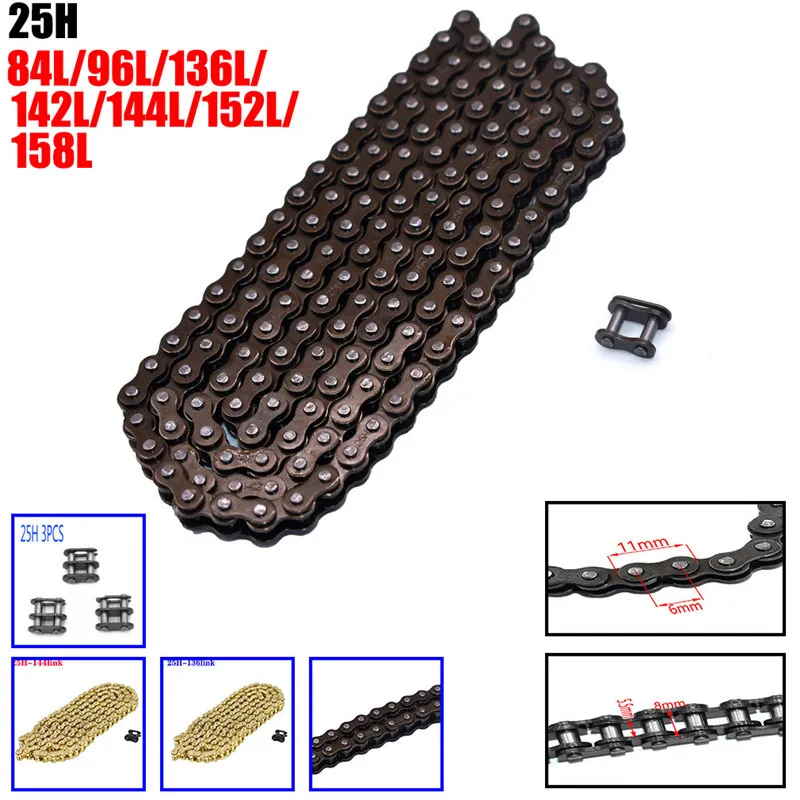 25H chain with Spare Master Link 47cc 49cc 2 Stroke Engine ATV Quad Go Kart Dirt Pocket Mini Motor Bike Motorcycle section144