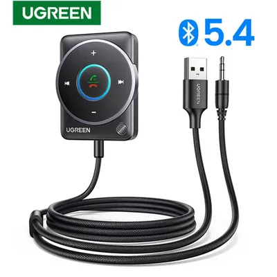 Bluetooth 5.4 Car Receiver Adapter with Mics and Noise Cancellation, USB AUX Bluetooth Receiver Car
