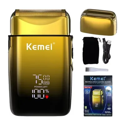Kemei TX10 New Electric Shaver with LED Display Screen Rechargeable Hair Beard Razor Bald Head