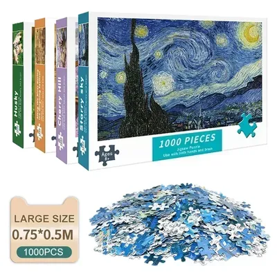 75*50CM Adult 1000 Pieces Paper Jigsaw Puzzle Lovely Cure High Difficulty Decompression Puzzle
