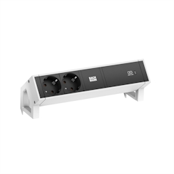 BACHMANN DESK2 2xSchutzkontakt USB C, USB Charger 60W 0,2m GST18 weiss Image