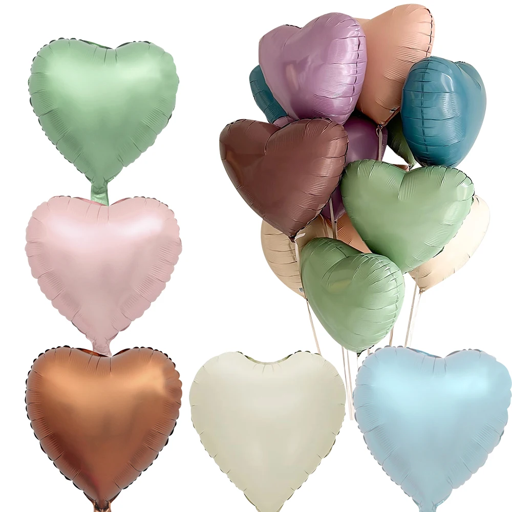 3/5 stücke 18 Zoll Herz Stern Folie Luftballons Vintage rosa beige Luftballons für Baby party alles Gute zum Geburtstag Hochzeit DIY Party Dekorationen Image