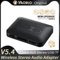 Trasmettitore ricevitore audio Bluetooth 5.4 multifunzione Supporto USB U-Disk TF Card Riproduzione 3.5MM AUX Stereo Lossless HIFI Adattatore wireless per musica con microfono per PC TV per auto