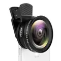 Obiettivo per telefono cellulare 2 IN 1 Clip universale Obiettivo per fotocamera da 37 mm 0,45x49uv Super grandangolare + obiettivo Macro HD per iPhone Samsung Android