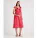 Gauze Maternity Ruffle Front Dress, Organic Cotton - Red - Quince Dresses