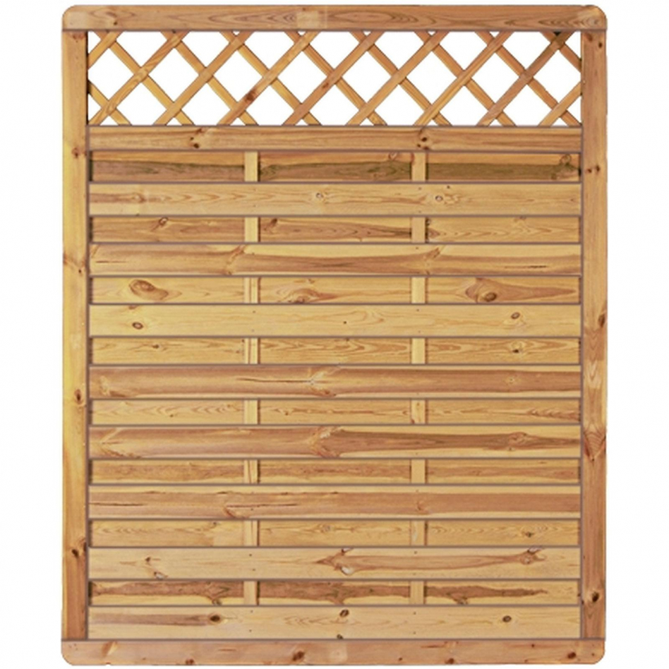 T&J Sichtschutzzaun Avantgarde mit Dekorgitter Sichtschutz Lamellenzaun, 150x180 cm Image