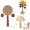 Baby rasselt Handshake Spielzeug Buche Holz Kinder drehen Hand glocke sensorische Besch einigung Trainings spielzeug Säugling Rassel Trommel Spielzeug Geschenke