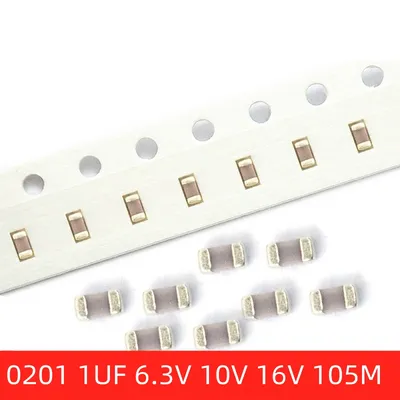 100 Stück SMD 0201 1 UF 6,3 V 10 V 16 V ± 20 % 105 M X5R SMT-Keramikkondensatoren Image