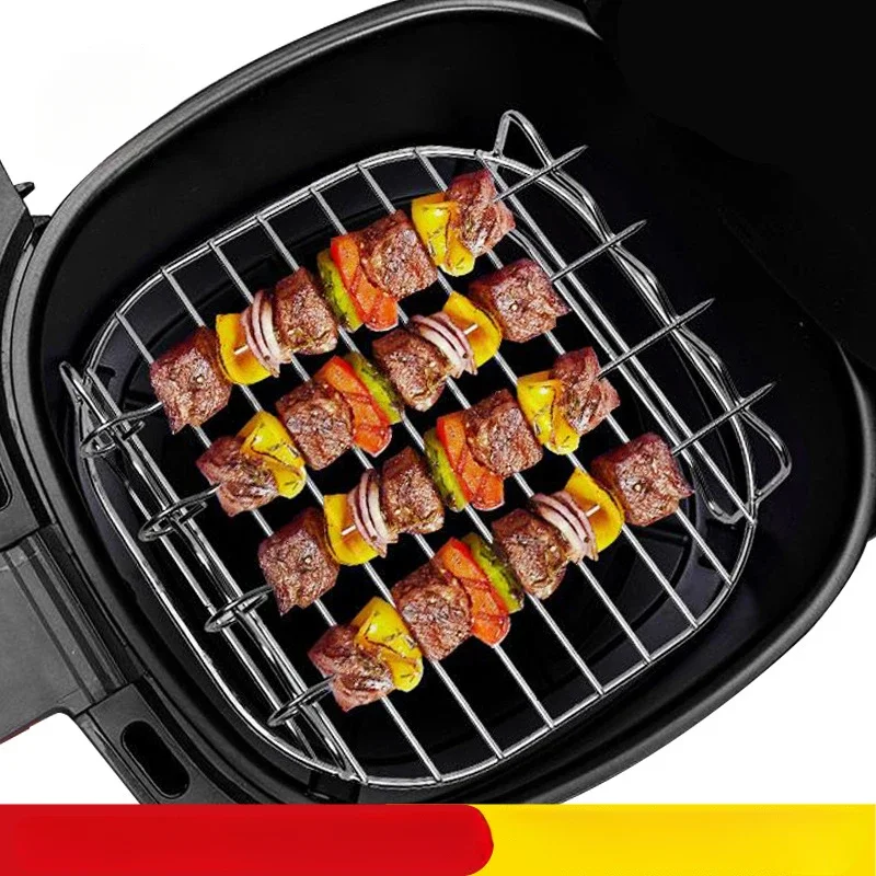 Außen grill mit Spieße quadratische Luft fritte use Grill dampfer Edelstahl Grill halterung Image