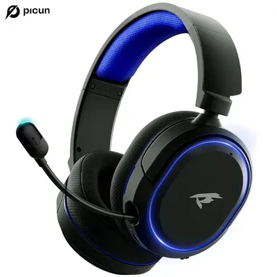 Picun G2 Wireless Gaming Headset Bluetooth 5.3 2,4G Kopfhörer 7.1 Surround 5ms ENC-Mikrofon mit geringer Latenz für PC PS4 PS5 Telefonschalter Image