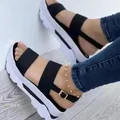 Femmes sandales talons légers sandales chaussures d'été pour femmes sandale compensée avec plate-forme Sandalias Mujer chaussures à semelles compensées femme
