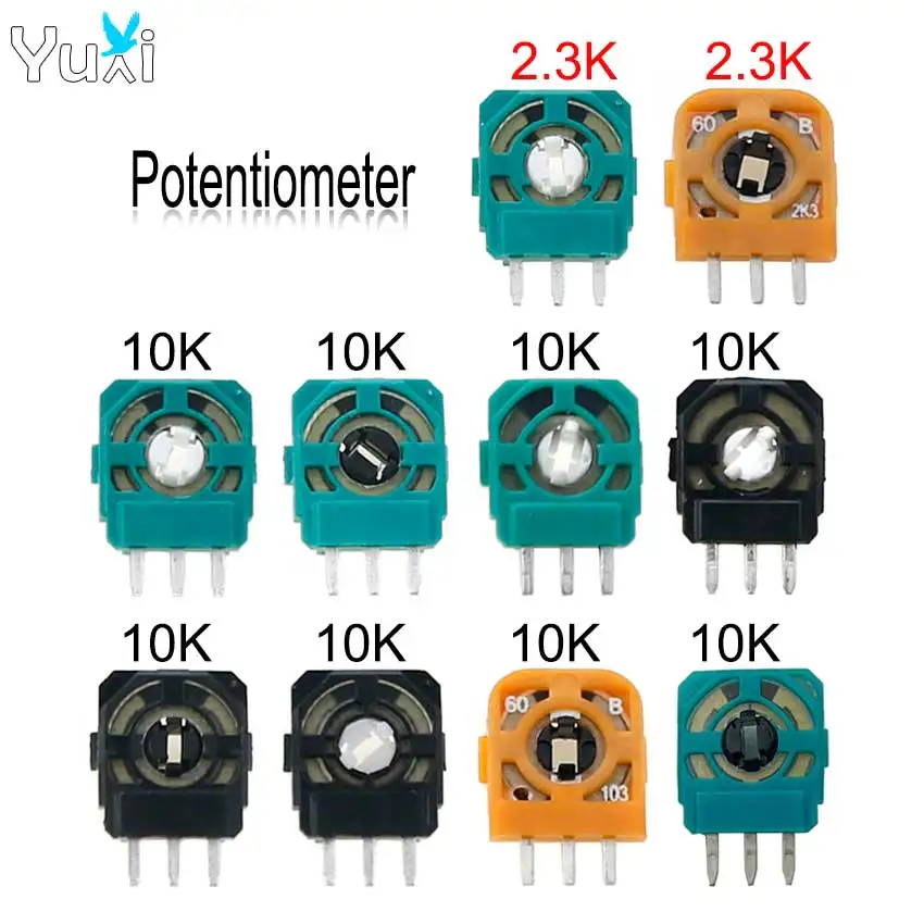 Yuxi 2 stücke joystick potentiometer sensor reparatur kit für ps5 ps4 pro schlanke controller 3d thumbs tick achsen widerstände reparatur teil Image