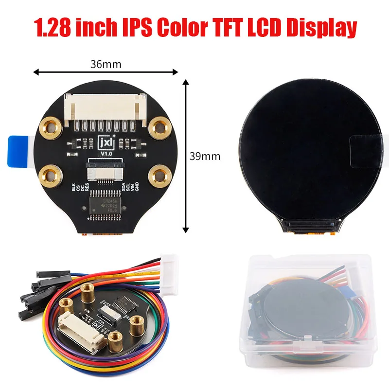 1,28 zoll IPS Farbe TFT LCD Display Modul 1.28 "RGB LED Runden Bildschirm 240*240 Stick 4 Draht spi-schnittstelle 240x240 PCB Wildschwein Image