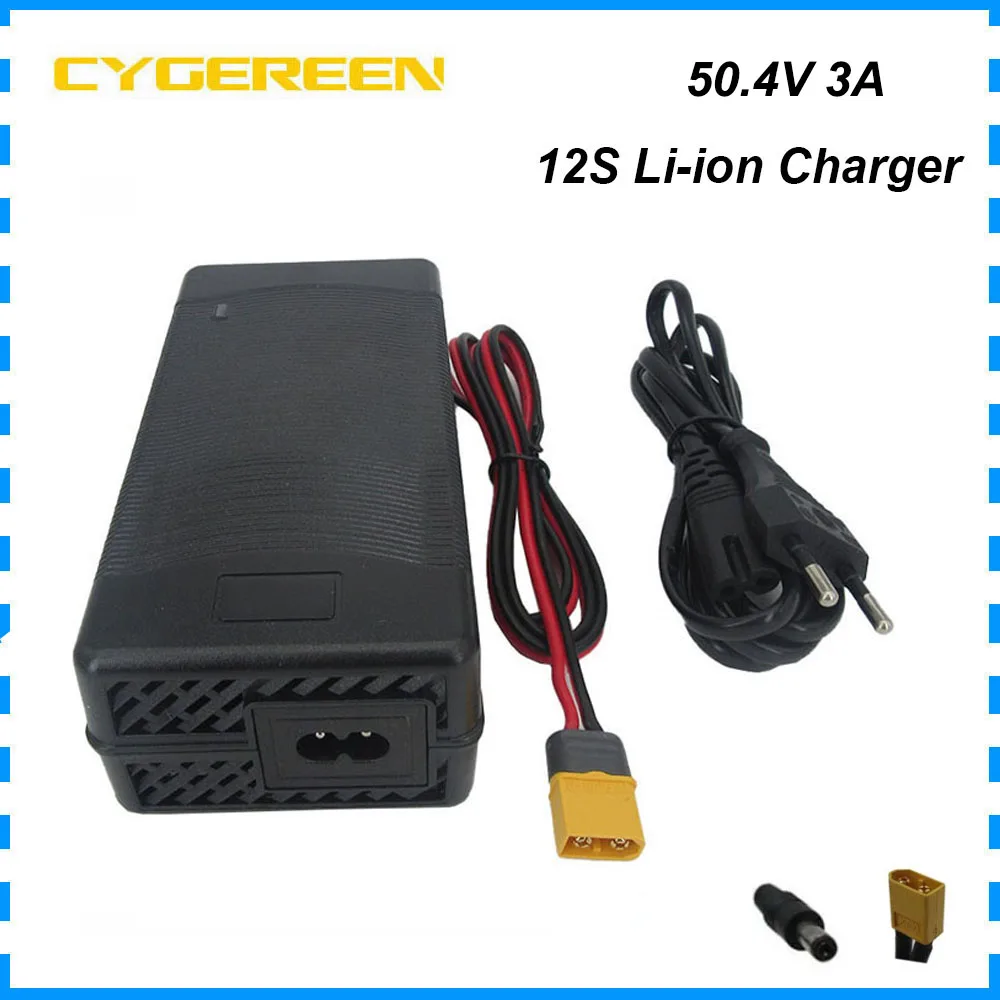 44,4 V 43,2 V 3 A Li-Ionen-Ladegerät 50,4 V 3 A 12 S Lithium-Energiespeicher-Batterieladegerät DC XT60 mit Lüfter Image