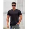 Abbigliamento uomo colore puro moda scollo a V manica corta T-Shirt Slim Fit cotone T-shirt uomo