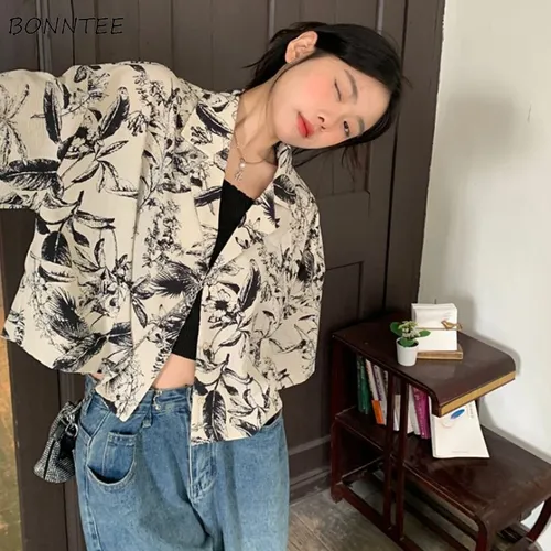Hemden Frauen koreanische Mode Tinte Malerei gedruckt süße All-Match Streetwear kurz ärmel ige lose