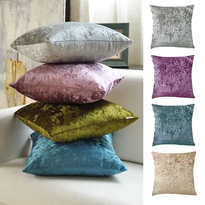 4-farbiger Eissamt-Kissenbezug für Sofa, Wohnzimmer, Kissenbezug mit Reißverschluss, weich, moderne Heimdekoration, dekorativer Kissenbezug Image