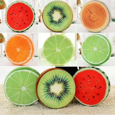 Kissen Gartenstuhlbezug Boden Obstform Runde Dekoration Einzelmuster Wassermelone Kiwi Orange Image