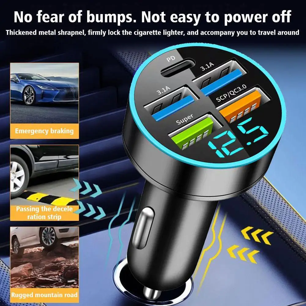 5 Ports USB Auto Ladung 250 W Schnelle Mini Schnelle Lade Für IPhone 11 Handy Ladegerät Adapter Im Auto G2D2 Image