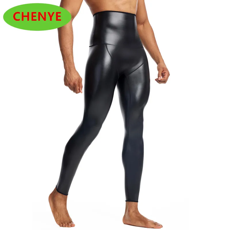 Lederhose mit hoher Taille, schlanke Pu-Hose, Herren hose, große Größe S-4XL neue schwarze Cowboy-Herren-Lederhose, Motorrad-Reithose