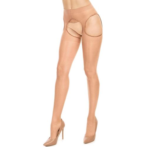 Ouvert-Strumpfhose GLAMORY Gr. 56/58, beige Damen Strumpfhosen Plus Size bis Gr. 6062