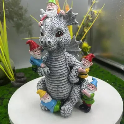 Dragon Gnome Statues Dragon Figurines Resin Animal Dragon Statues Outdoor Statue Gnome Garden Decor Spring Decorations For home