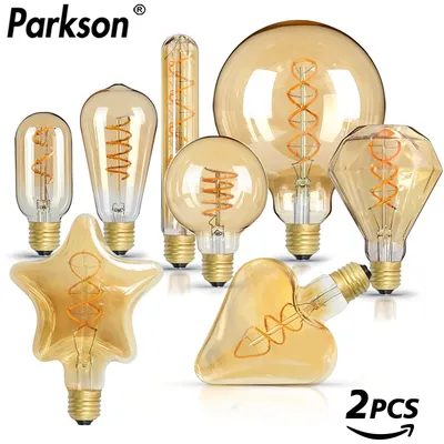 2PCS/Lot Retro Edison LED Light Bulb E14 E27 Vintage LED Bulb 220V 4W C35 A60 T45 ST64 G80 G95 G125 Led Lighting Edison Lamp